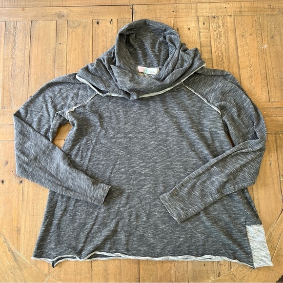FREE PEOPLE Beach One Body Cocoon Cowl Neck Pullover Top Long Sleeve Gray Small - Picture 2 of 8